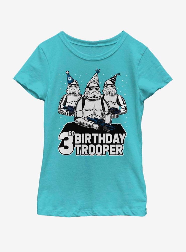 Star Wars Birthday Trooper Three Youth Girls T-Shirt