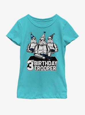 Star Wars Birthday Trooper Three Youth Girls T-Shirt