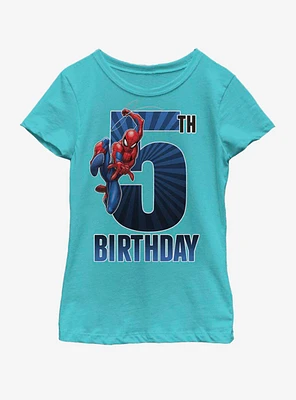 Marvel Spiderman 5th Bday Youth Girls T-Shirt