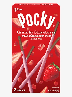 Pocky Crunchy Strawberry Cream Covered Chocolate Biscuit Sticks