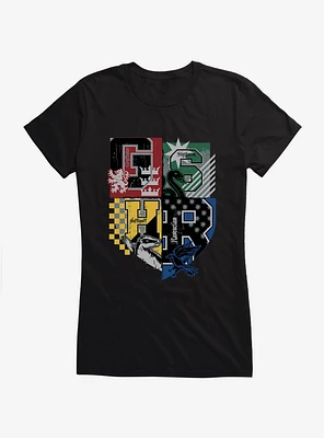 Harry Potter House Colors Shield Girls T-Shirt