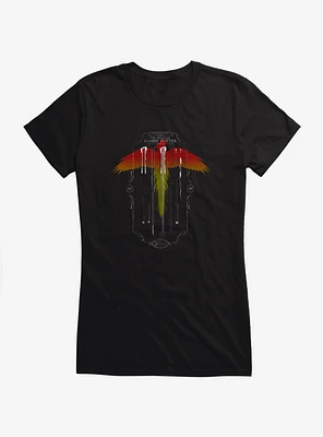 Harry Potter Wand Phoenix Feather Girls Black T-Shirt