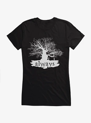 Harry Potter Always Tree Girls Black T-Shirt