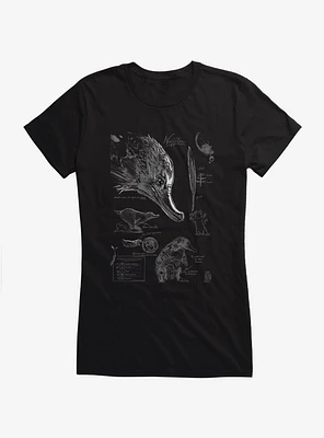 Fantastic Beasts Niffler Sketches Girls T-Shirt
