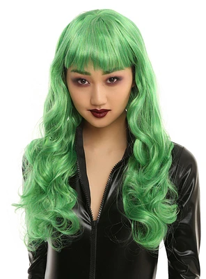 Green Long Hair Wig
