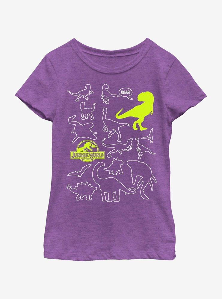 Jurassic Park Dino Doodle Youth Girls T-Shirt