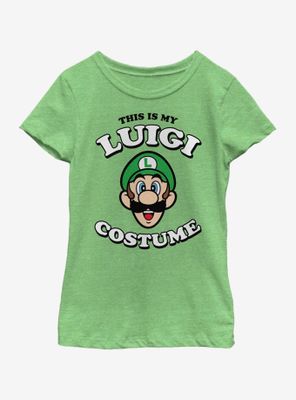 Nintendo Super Mario Luigi Costume Youth Girls T-Shirt