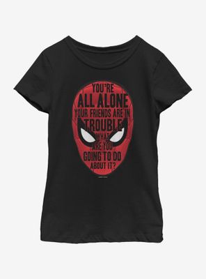 Marvel Spiderman: Far From Home Face words Youth Girls T-Shirt