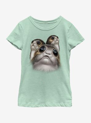 Star Wars The Last Jedi Big Face Porgs Youth Girls T-Shirt