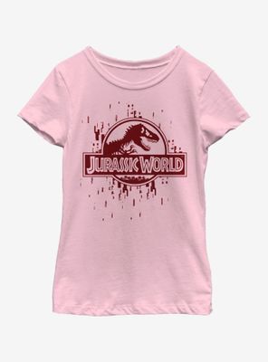 Jurassic World Glitchy Grid Youth Girls T-Shirt