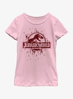 Jurassic World Glitchy Grid Youth Girls T-Shirt