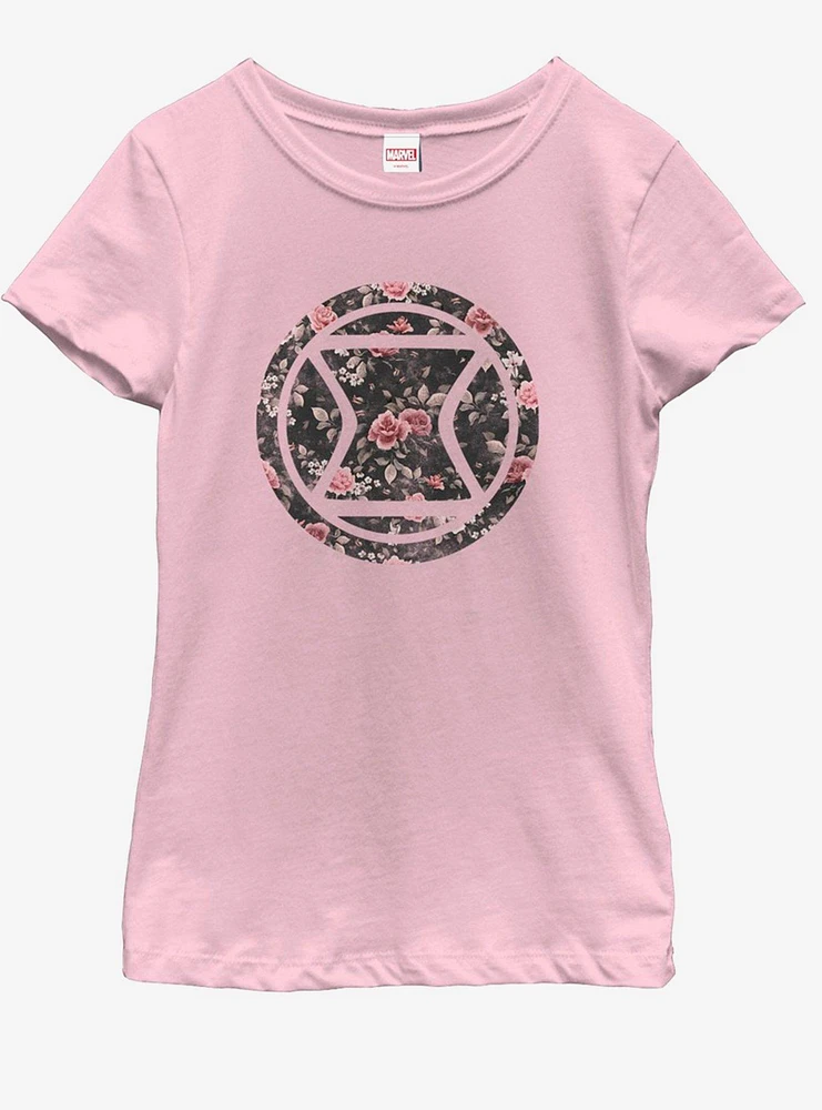 Marvel Widow Floral Youth Girls T-Shirt