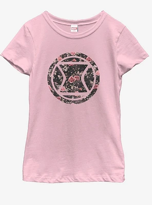 Marvel Widow Floral Youth Girls T-Shirt