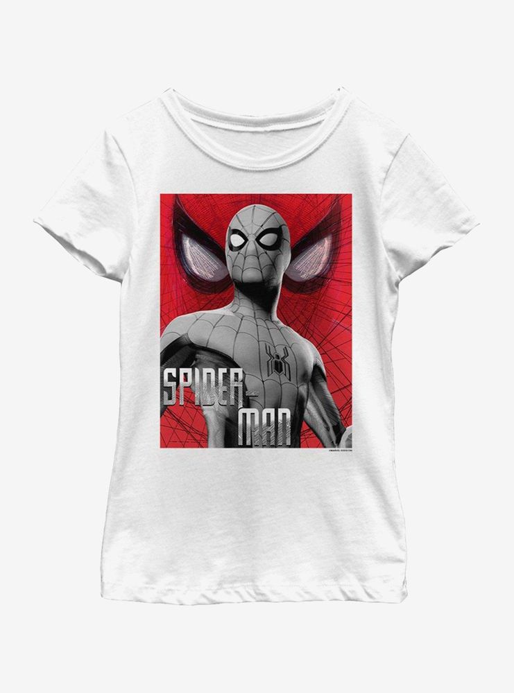 Marvel Spiderman: Far From Home Grey Spider Youth Girls T-Shirt