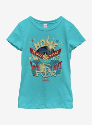 Marvel Captain Earth Fight Youth Girls T-Shirt