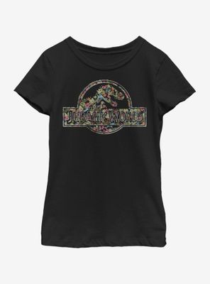 Jurassic World Logo Palm Pattern Youth Girls T-Shirt
