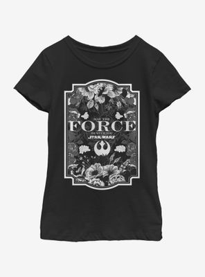 Star Wars Force Floral Youth Girls T-Shirt