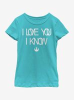 Star Wars Overlap Love Type Youth Girls T-Shirt