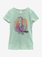 Marvel Guardians of The Galaxy Groot Watercolor Youth Girls T-Shirt