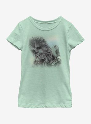 Star Wars The Last Jedi Chewie Porg Youth Girls T-Shirt