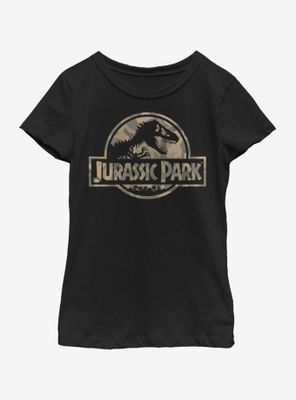 Jurassic Park Camo Logo Youth Girls T-Shirt