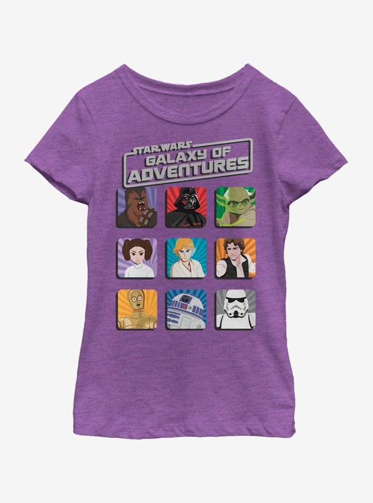 Star Wars Adventure Faces Youth Girls T-Shirt