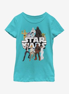 Star Wars Galaxy Group Youth Girls T-Shirt