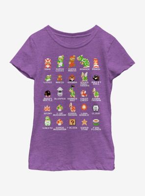 Nintendo Pixel Cast Youth Girls T-Shirt