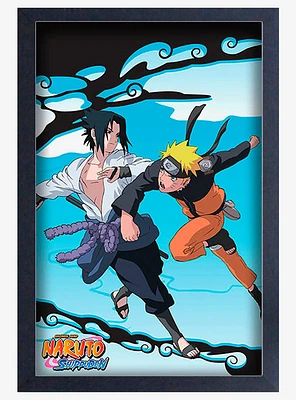 Naruto Shippuden Sasuke VS Naruto Framed Poster