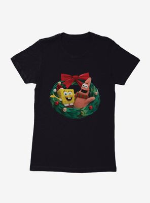 SpongeBob SquarePants Christmas Wreath Womens T-Shirt