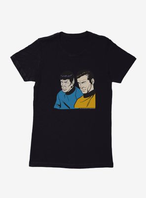 Star Trek Spock And Kirk Pop Art Womens T-Shirt