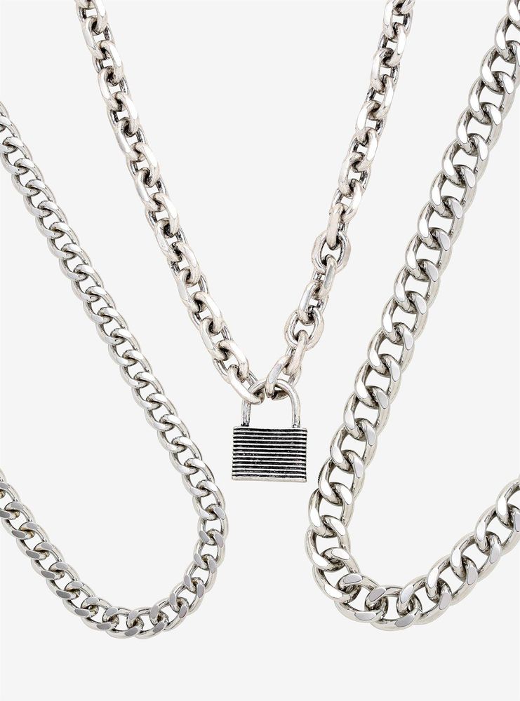 Padlock Chain Necklace Set