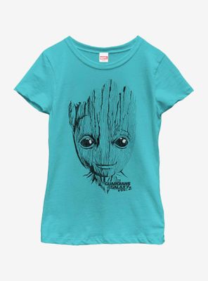 Marvel Guardians of The Galaxy Groot Lines Youth Girls T-Shirt