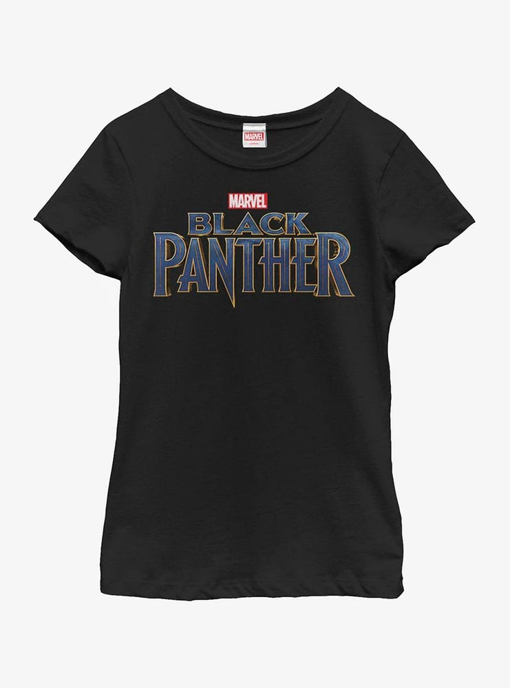Marvel Black Panther Straight Logo Youth Girls T-Shirt