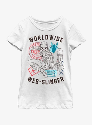 Marvel Spiderman: Far From Home World Wide Web Vintage Youth Girls T-Shirt