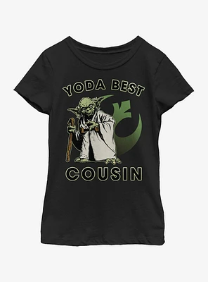 Star Wars Yoda Best Cousin Youth Girls T-Shirt