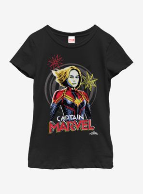 Marvel Captain Drawing Youth Girls T-Shirt