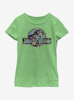 Jurassic World Logo Folk Pattern Fill Youth Girls T-Shirt