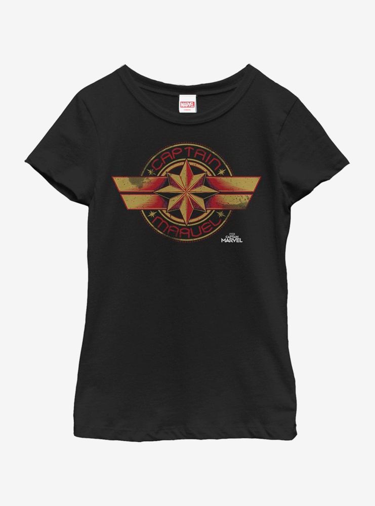 Marvel Captain Badge Youth Girls T-Shirt