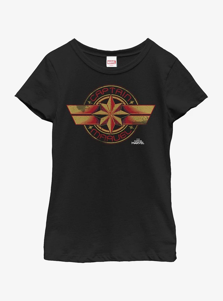 Marvel Captain Badge Youth Girls T-Shirt