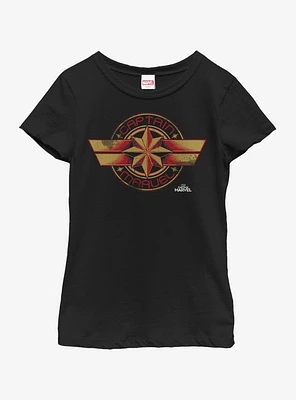 Marvel Captain Badge Youth Girls T-Shirt