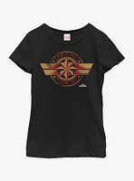 Marvel Captain Badge Youth Girls T-Shirt