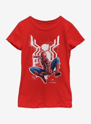 Marvel Spiderman: Far From Home Painted Spider Youth Girls T-Shirt