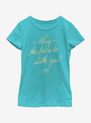 Star Wars The Force Script Youth Girls T-Shirt