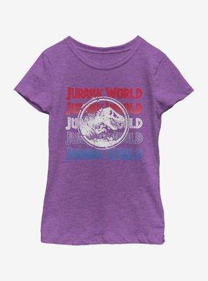 Jurassic World Logo Repeat Youth Girls T-Shirt