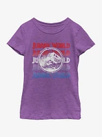 Jurassic World Logo Repeat Youth Girls T-Shirt