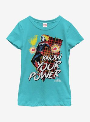 Marvel Captain Know Power Youth Girls T-Shirt