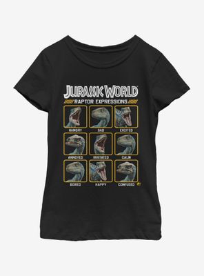 Jurassic World Expressions of Raptor Youth Girls T-Shirt