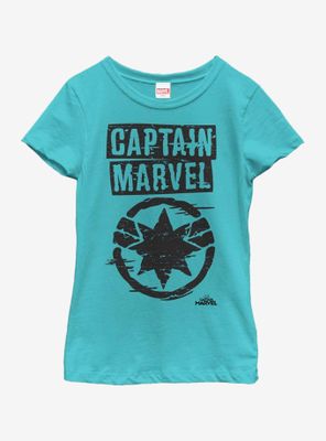 Marvel Captain Painted Logo Youth Girls T-Shirt