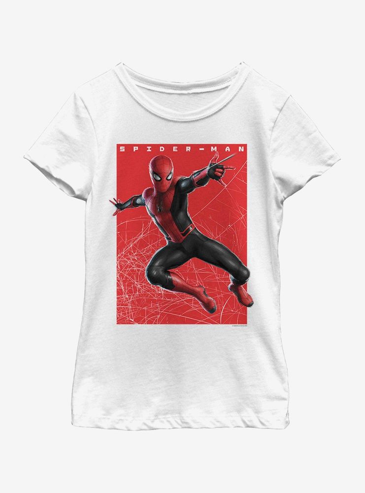 Marvel Spiderman: Far From Home Spiderman Swings Youth Girls T-Shirt